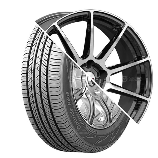 Колесо в сборе Barez Opti Ride P685 215/55 R18 95 H + iFree Винзор 7x18 5x108 ET33 DIA60.1 чёрный глянцевый с полированной лицевой частью