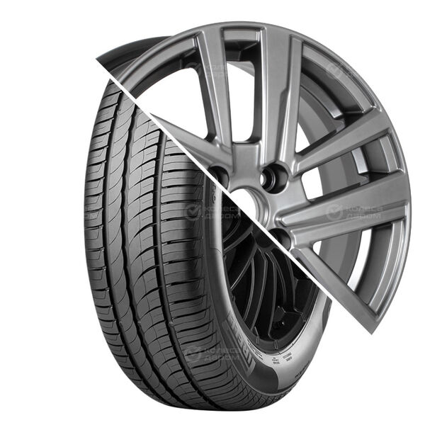 Колесо в сборе Pirelli Cinturato P1 Verde 195/65 R15 91 V + КиК Хант 6x15 4x100 ET46 DIA54.1 темно-серебристый