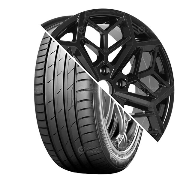 Колесо в сборе Marshal MU12 215/50 R17 95 W + KDW KD1710 7x17 5x114.3 ET50 DIA66.1 черный глянцевый