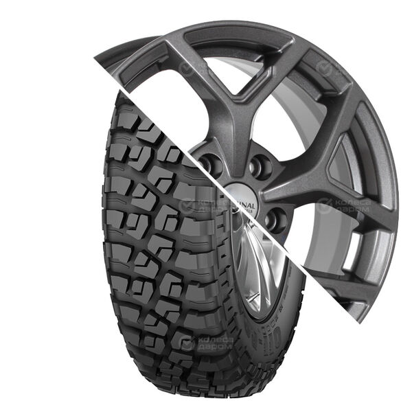 Колесо в сборе Cordiant Off Road 2 215/65 R16 102 Q + СКАД KL-368 6.5x16 5x114.3 ET45 DIA67.1 темно-серый цвет с перламутровыми оттенками