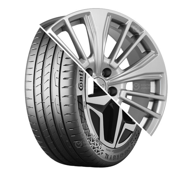 Колесо в сборе Continental PremiumContact 7 235/55 R18 104 Y + СКАД KL-1060 7.5x18 5x108 ET47 DIA60.1 серебристый