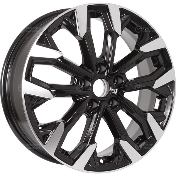 Колесный диск КиК Морейн  6.5xR17 5x108 ET43 DIA65.1 черный глянцевый с полированными элементами лицевой поверхности