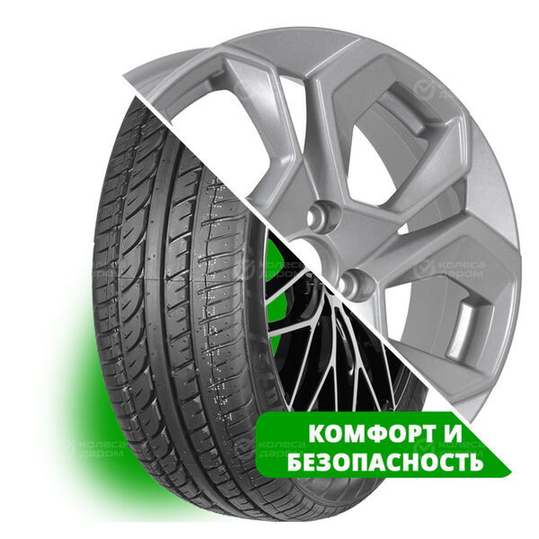 Колесо в сборе Evergreen EU72 215/55 R16 93 W + KDW KD1620 6.5x16 5x112 ET45 DIA57.1 глянцевый серебристый