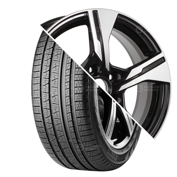 Колесо в сборе Pirelli Scorpion Verde All season 215/65 R16 98 H + Ifree Реплика КС1053 (16_Lifan_Х60) 6.5x16 5x114.3 ET45 DIA60.1 черный глянцевый с полированными элементами лицевой поверхности