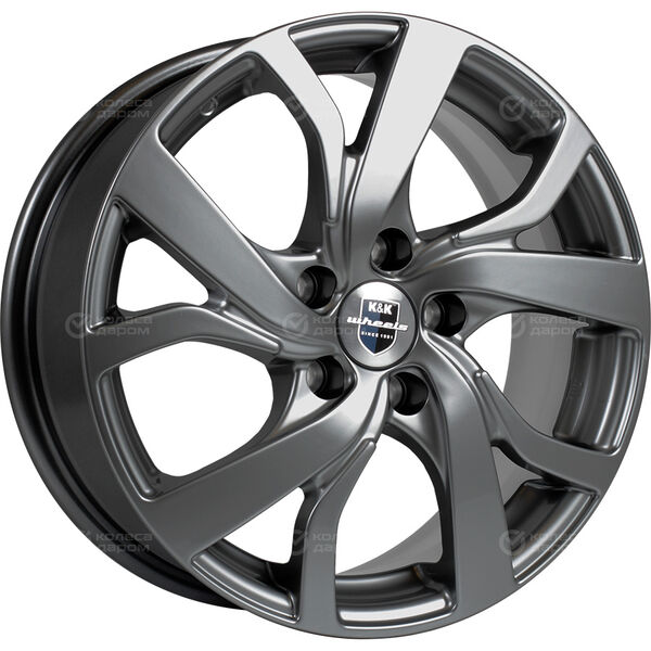 Колесный диск КиК Палермо  6.5xR16 5x114.3 ET40 DIA67.1 темно-серебристый