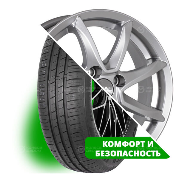 Колесо в сборе Evergreen Dynacomfort EH228 195/65 R15 91 V + СКАД Осака 6x15 4x100 ET40 DIA60.1 серебристый