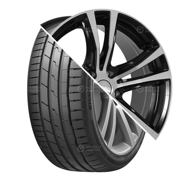 Колесо в сборе Hankook Ventus S1 evo 3 K127 235/45 R18 98 Y + СКАД Мюнхен 8x18 5x108 ET45 DIA63.4 черный глянцевый с полированной лицевой поверхностью