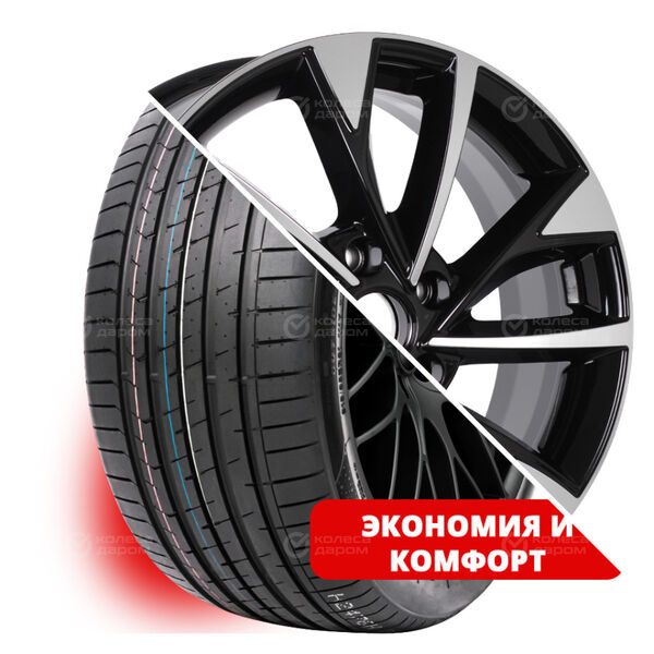 Колесо в сборе Lanvigator CATCHPOWER PLUS 215/55 R17 98 W + КиК Роквуд 7x17 5x110 ET50 DIA67.1 черный глянцевый с полированными элементами лицевой поверхности