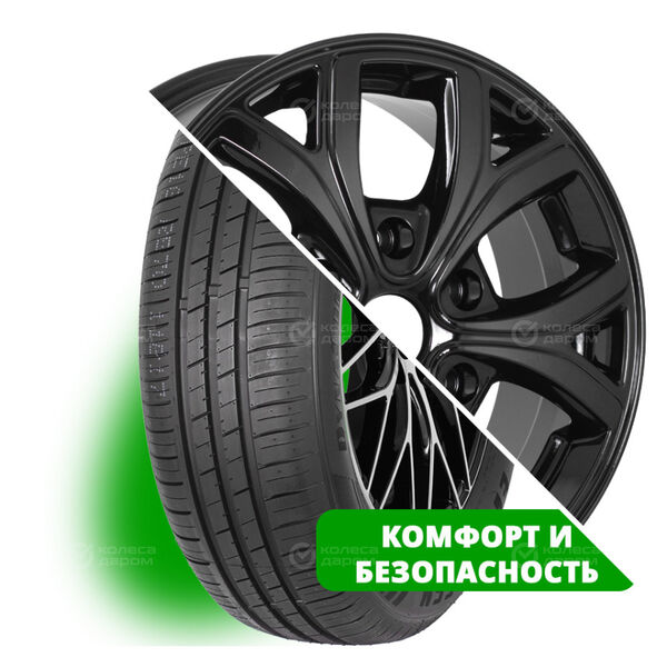 Колесо в сборе Evergreen Dynacomfort EH228 205/55 R16 94 W + RST R056 6.5x16 6x139.7 ET50 DIA92.5 черный глянцевый